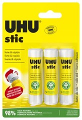 UHU Stic – Glue Stick, Pack of 3 (3 x 8.2g), Assorted Models