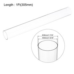 PC Rigid Round Clear Tubing 1 5/16 Inch(34mm)x1 7/16 Inch(36mm)x1Ft(305mm)