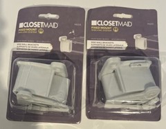 Closetmaid Lot Of 2 Fixed Mount Side Wall Brackets 66205 use w/shelf & rod