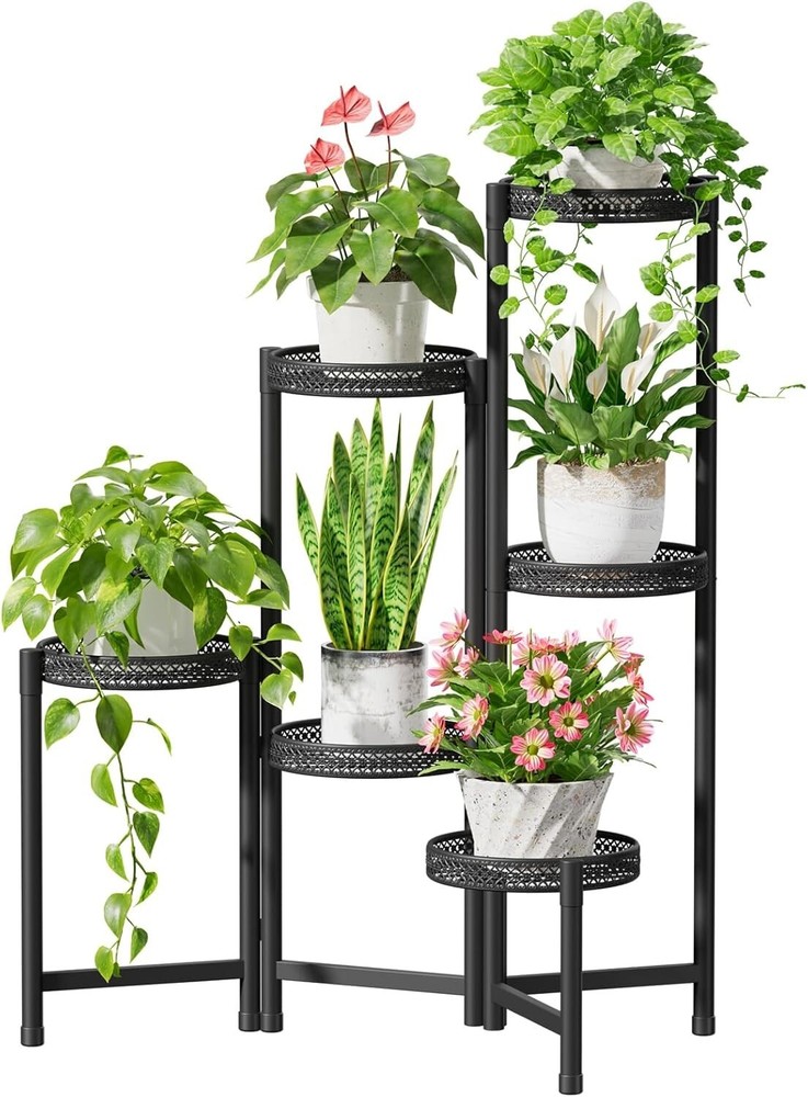Idavosic.Ly 6 Tier Plant Stand Indoor Tall, Corner Metal Tiered Plant Stands Out