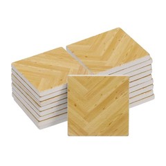 Dollhouse Flooring, 1.18″ Square, Wood Miniature Floorboard (Yellow), 18-Pieces