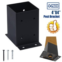 4PCS 4 x 4 Post Base Post Anchor Bracket Fence Post Anchor for Deck Supports NEW