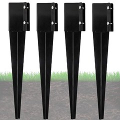 4×4 Fence Post Anchor Ground Stakes (Inner Diameter 3.5 x3.5 Inches), 24″ Lon…