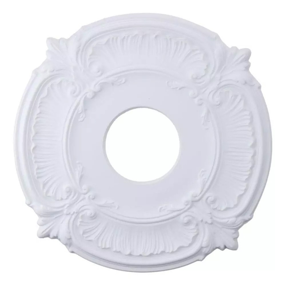 12Inch Round PU Decorative European Carving Light Ceiling Fan Medallion for Home