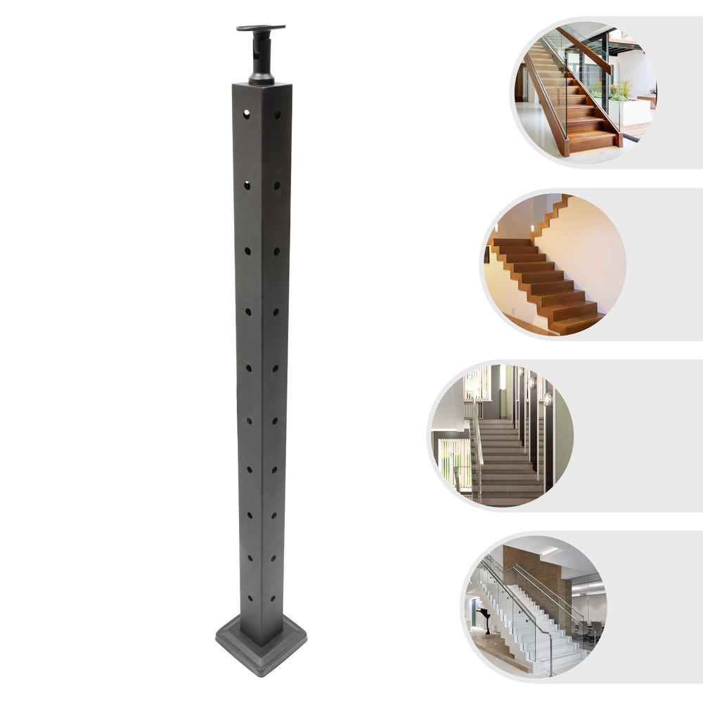36”x2”x2” Stainless Steel Black Top Mount for Wood Concrete Level Deck NEW
