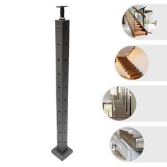 36”x2”x2” Stainless Steel Black Top Mount for Wood Concrete Level Deck NEW