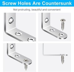 1.5” L Bracket Corner Brace Sets Stainless Steel 90° Right Angle Hardware LOT