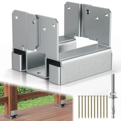 6 Pcs 4×4 Post Base for Concrete, 4×4 Post Brackets for Wood Posts, Galvanize…
