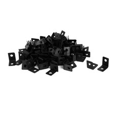 100Pcs 12x9x12mm L-Shaped 90 Degree Angle Bracket Corner Braces Black