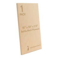 Baltic Birch Plywood 15x30x1/2″ (12mm) Craft Wood B/BB Grade, 1-Pack