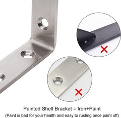 Heavy Duty Corner Bracket, 5″ x 3″ Stainless Steel, 35lb Capacity – 4 Brackets