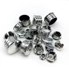 Silver Tube Inserts Chrome Metal Capped Pipe Plugs Round Blanking Bungs End Caps