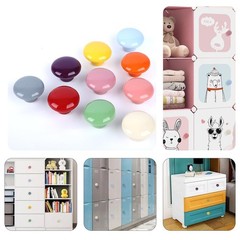 OctinPris 10x Colorful Cute Glossy Ceramic Knobs Round-10pack, Round-10pack