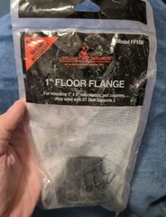 1 ” SQUARE RAILING POST FLOOR FLANGE For Black 1″ Post Or Columns NEW Old Stock