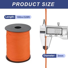 1/8 Inch Polypropylene Rope Braided Ropes, 328ft Nylon Rope Dark Orange