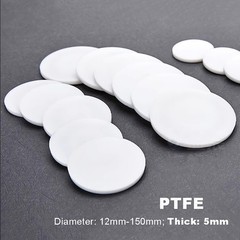 Solid Round PTFE Pads Discs Disc Sheet | Diameter: 12mm-100mm | Thickness 5mm