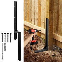 Fence Post Repair Kit – Heavy Duty Steel Double Legs Anchor Spike for Tilted