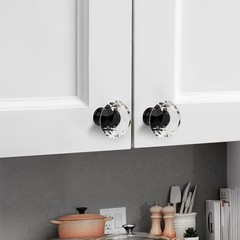 Ravinte 3 Pack Crystal Drawer Knobs – Glass Cabinet Knobs, Diamond Black