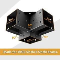 Eapele Corner Bracket 4×4 3-Way Steel 90°