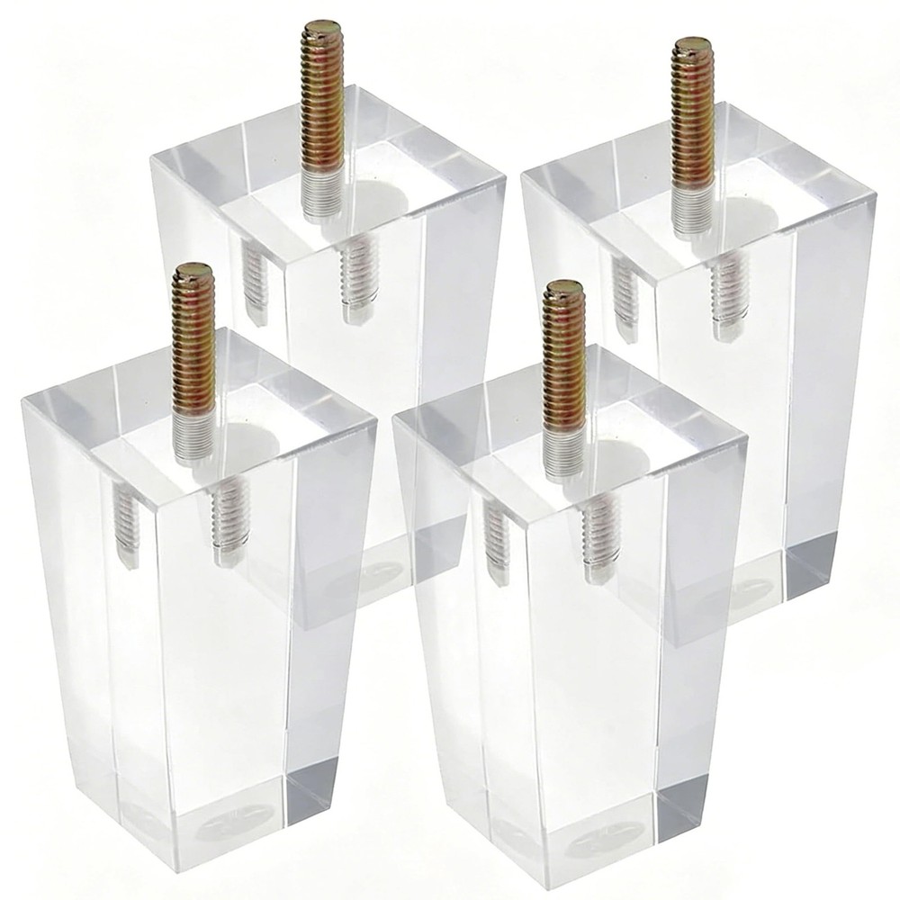 Lc Lictop Clear Acrylic Couch Legs 4 Pcs 4 Inch 2 Inch Width M10 Mounting Bolt