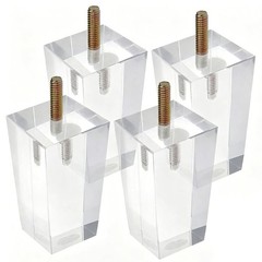 Lc Lictop Clear Acrylic Couch Legs 4 Pcs 4 Inch 2 Inch Width M10 Mounting Bolt
