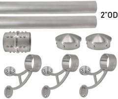 Wall Bar Mount Foot Rail Bracket Kit – 2″OD Stainless Steel Tubing