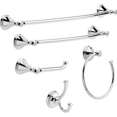 Delta Cassidy 1-Pack Hand Towel Holder Polished Chrome Towel Racks For Bathroom