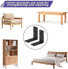 3x3x1.5in Steel L Bracket – 20pcs Set for Furniture & Timber