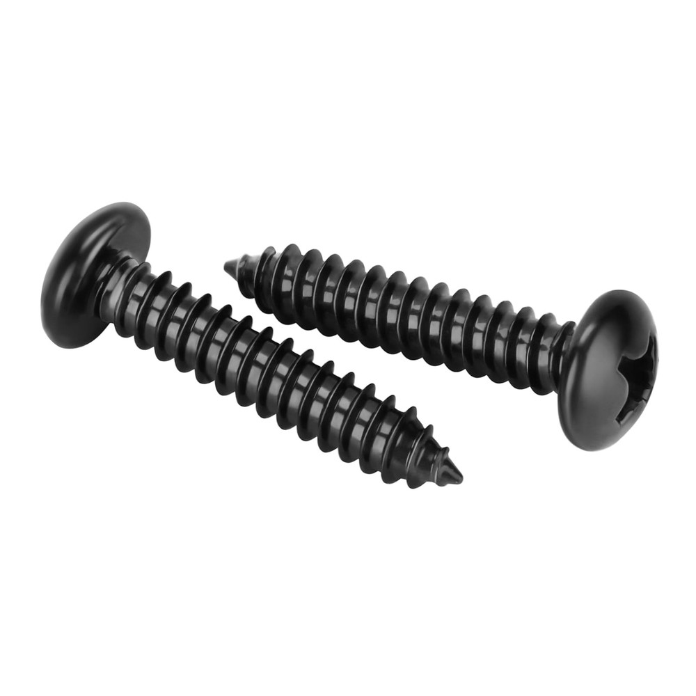 Bykonh #6 x 1 Pan Head Self Tapping Screws Sheet Metal Wood x 1″, Black