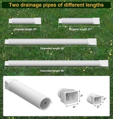 Rain Gutter Downspout Extensions, Downspout Extender for Rainwater Drainage F…