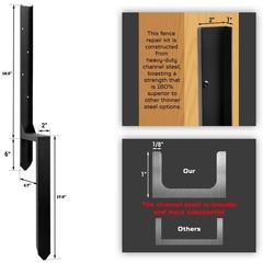 Fence Post Repair Kit Double Legs – Heavy Duty Steel Anchor Spike for Broken