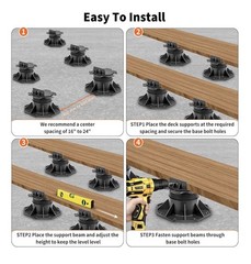20Pack Adjustable Deck Support Pedestal, Floor Slate Support Floor Lift Deck …