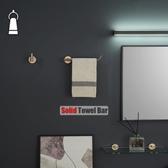 JQK 5-Piece Bathroom Hardware Set Champagne Bronze Wall Mount Towel Bar TP Holde