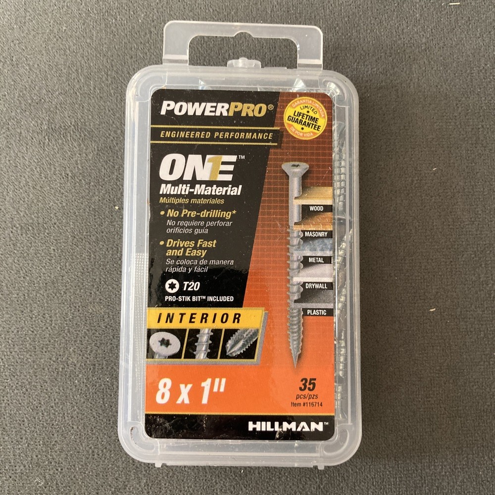 Power Pro One Exterior Screws, Flat Head, Interior , 8”x 1 #116714, 35 pcs