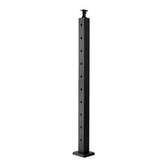 36x2x2in Stainless Steel Railing Post with 30° Pre-Set Holes for DIY Decks