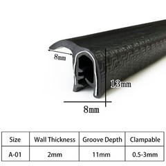 Rubber Edge Strip Seal winged U-Type Car Door Edge Guard Molding Trim