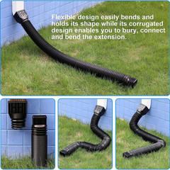 3 Pack Flexible Rain Gutter Downspout Extensions,Drain Downspout Extender,Gutter