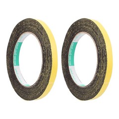 Single-Sided Foam Tape, [for Home Fixture]-10mm x 1mm/ 5m/ Black, Yellow/ 2Pcs