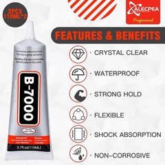 B-7000 Craft Glue for Jewelry Making – 110ml/3.7oz (2 Pack) – Multi-Function …