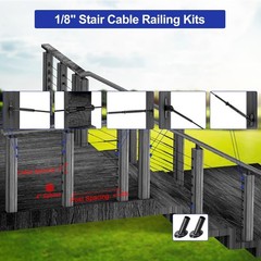 BLIKA 20 Pair 1/8″ Black Cable Railing Kit Swage Toggle 1/8″,