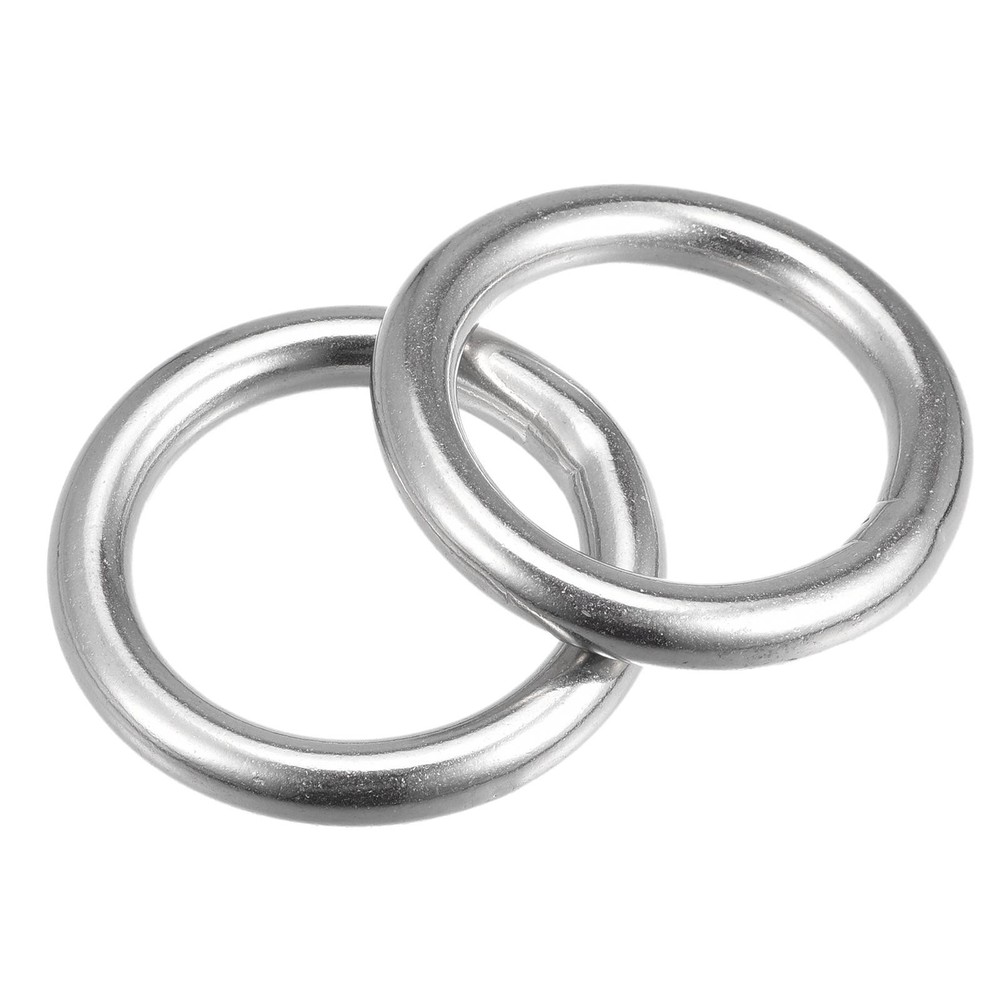 316 Stainless Steel Round Ring Welded O-Rings 40mm(1.57″) ID 8mm Thick 2pcs