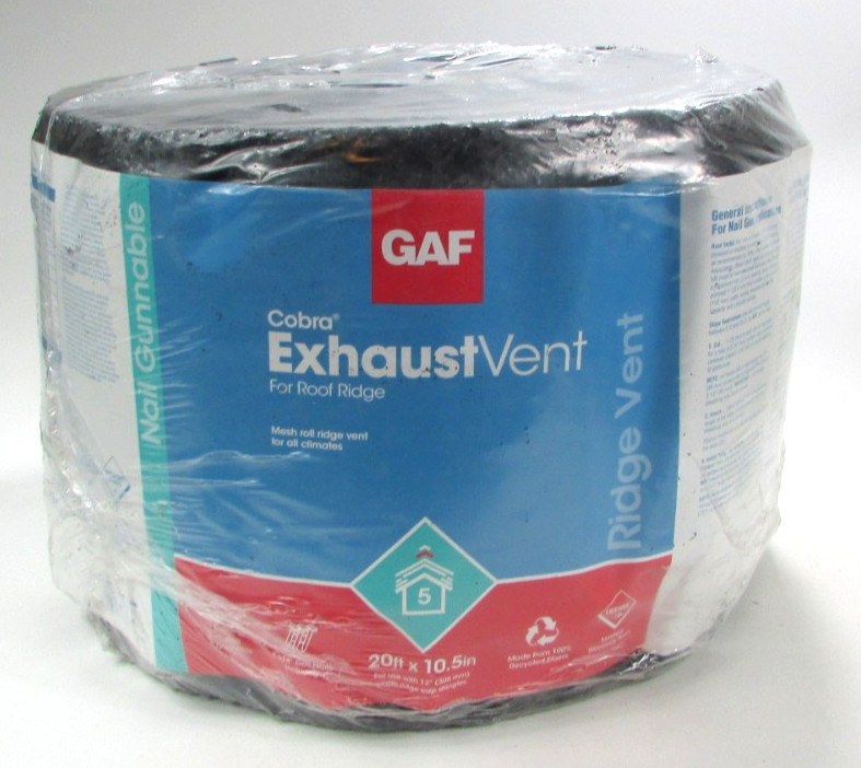 1 x GAF 2005 Cobra Roof Ridge Exhaust Vent 10 1/2-inches Wide x 20-Feet