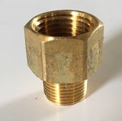 JMF 1/2 in. Dia. x 3/8 in. Dia. FPT To MPT Yellow Brass Reducing Coupling