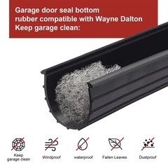Garage Door Seal Bottom Rubber Replacement for Wayne Dalton 16 Feet, Black