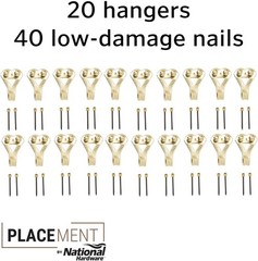 5-pack lot 20/PC National Hardware N260-113 picture hangers 50LB brass