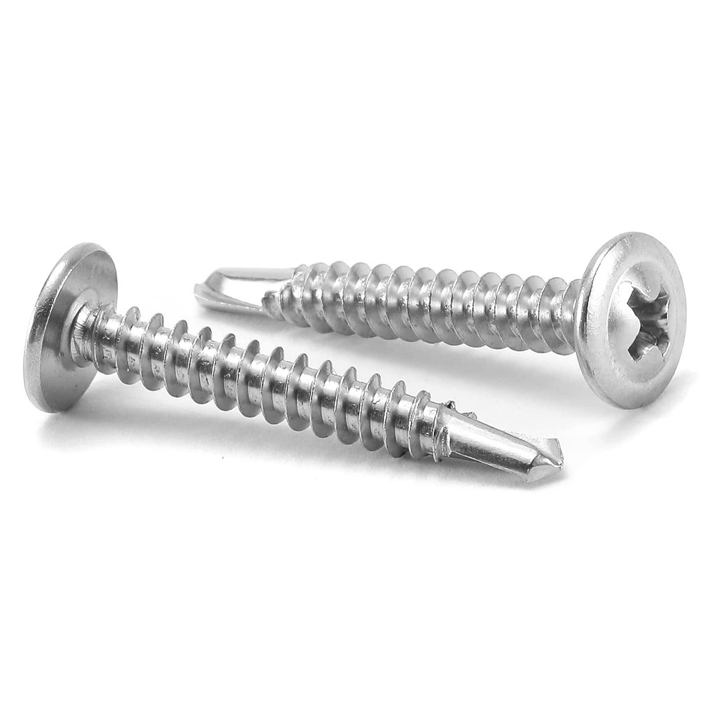#8 x 1-1/4″ Sheet Metal Screws 500PCS 410 Stainless Steel x 1-1/4″, Silver