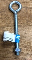 New National Eye Bolt, Zinc, 1/4 x 4-In. Set of 3 #N221-127.