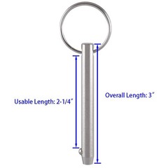 4 Pack Quick Release Pins, Diameter 5/16″(8mm), Usable Length: 2-1/4″(57mm), Ful