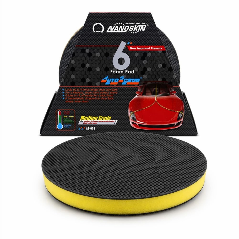 Nanoskin AUTOSCRUB 6″ Surface Prep Pad Medium Grade- Patented Clay Bar Replac…