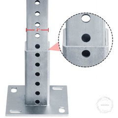 Square Sign Post Anchor Base for 2″ x 2″ Sign Post, Surface Mount Flange Base, 1